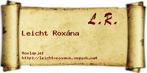 Leicht Roxána névjegykártya